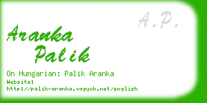 aranka palik business card